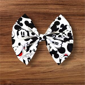 Mickey Mouse Black and White Hair Bow